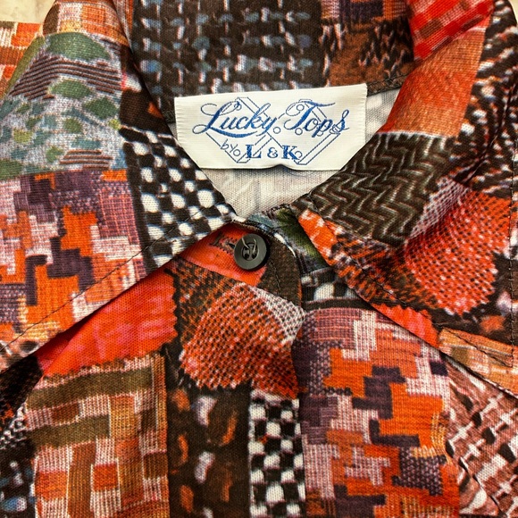 💜Host Pick Vintage 70s LUCKY TOPS Blouse Top Size Small - Picture 11 of 11